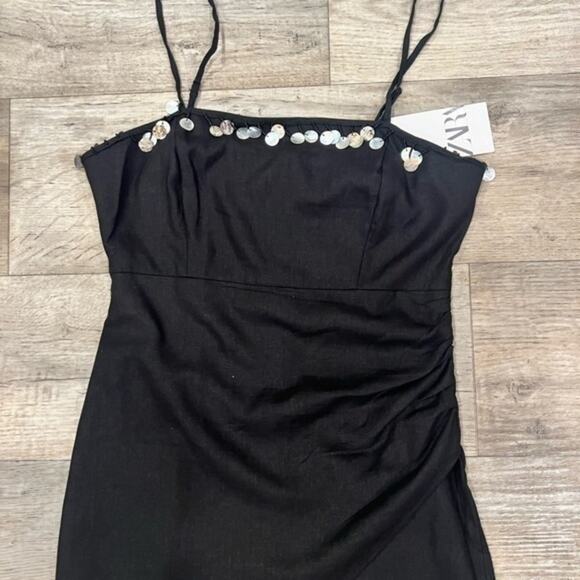 ZARA Linen Blend Mini Dress NWT - Picture 13 of 14